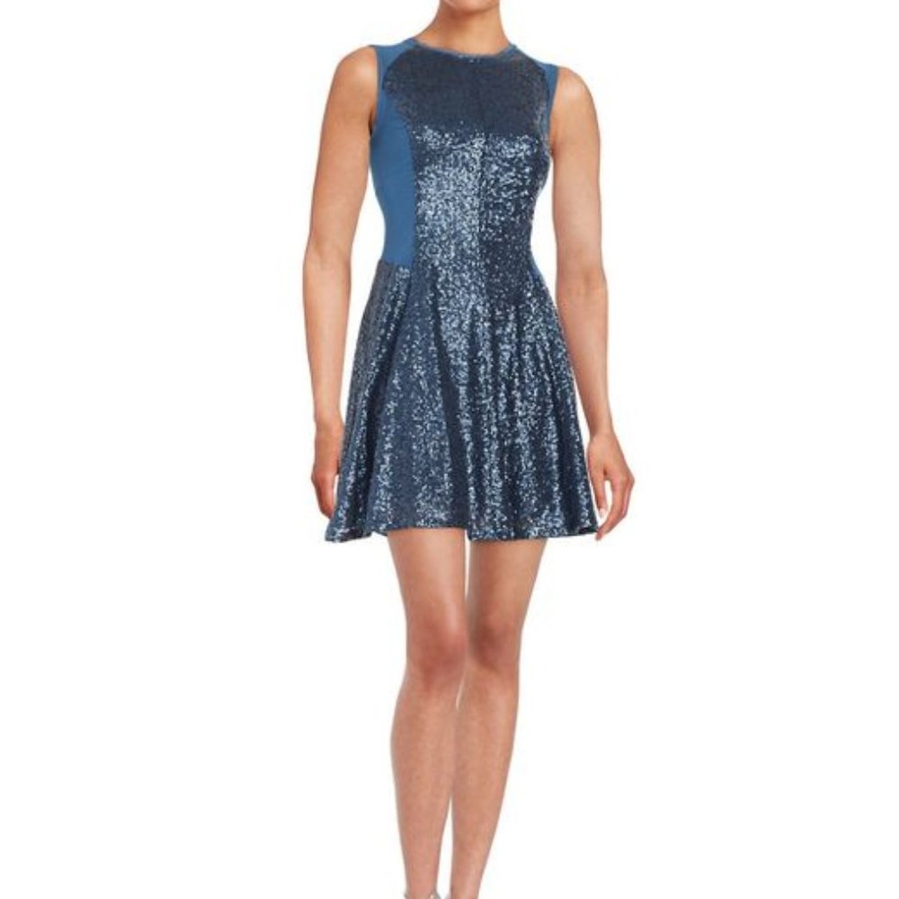Rachel Roy women's size 2 sparkle sequin embellished frayed sleeveless dress